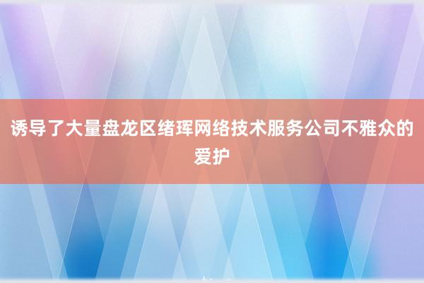 诱导了大量盘龙区绪珲网络技术服务公司不雅众的爱护